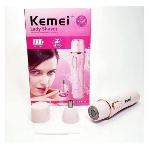 Kemei Épilateur Électrique 2 en 1 Tondeuse pour Visage et Nez Rasoir pour Femme